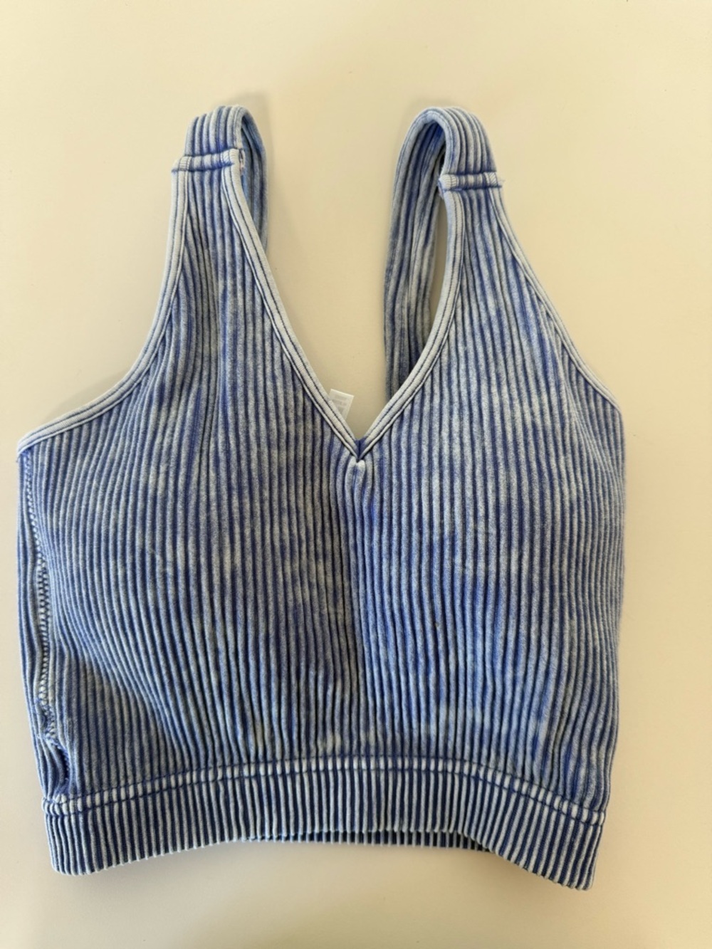 Zenana Brami Ribbed Royal Blue V-Neck Bralette Top